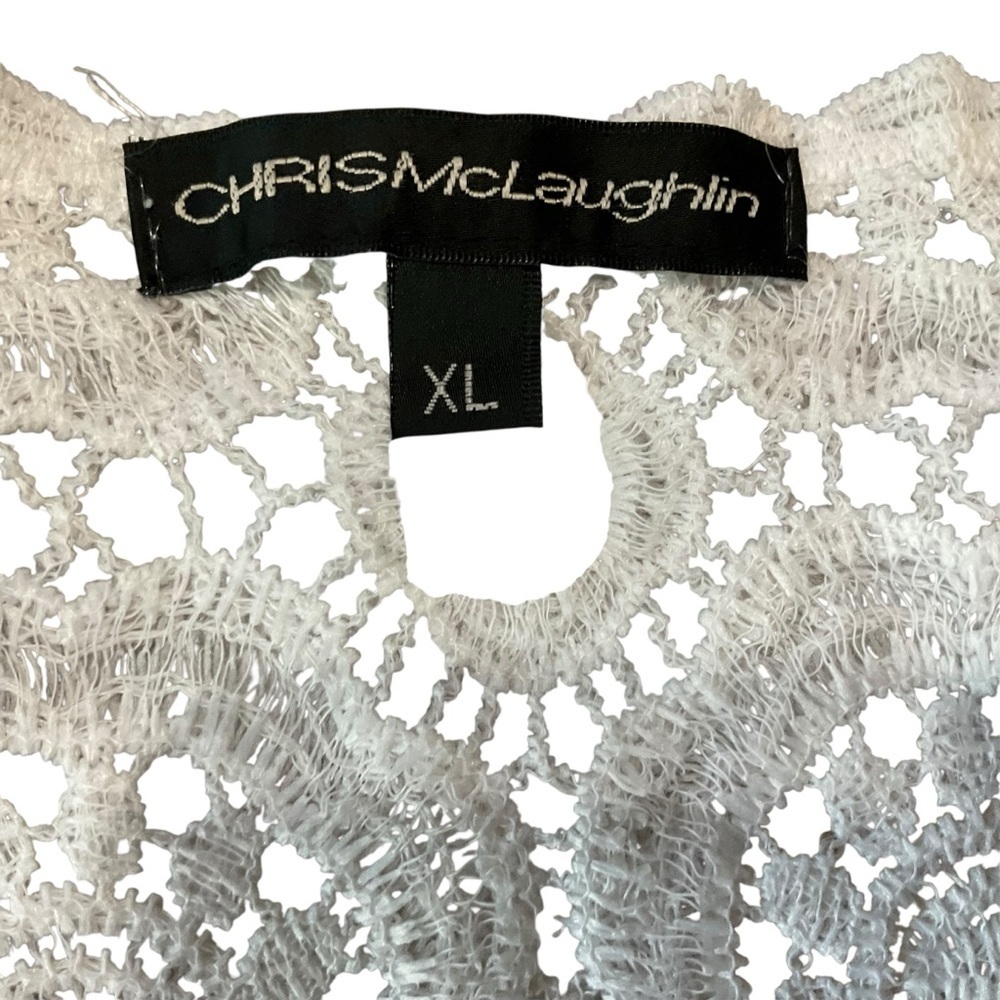 Chris McLaughlin White Crochet Open Front Cardigan XL - Picture 7 of 10